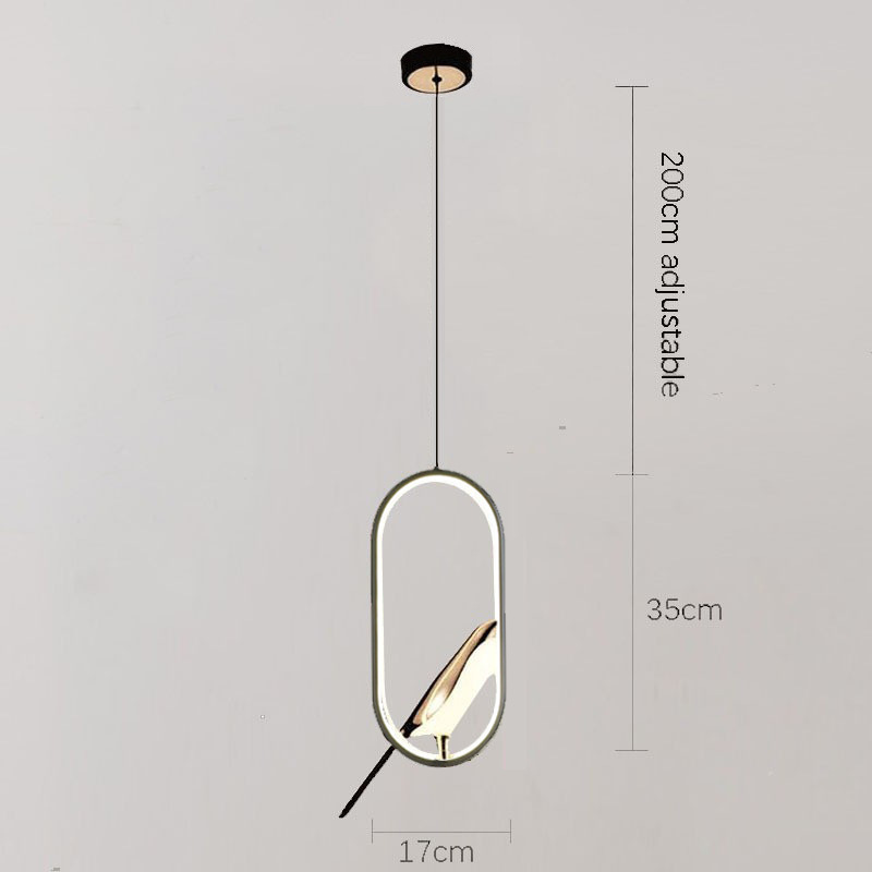 Chandelier single head long black