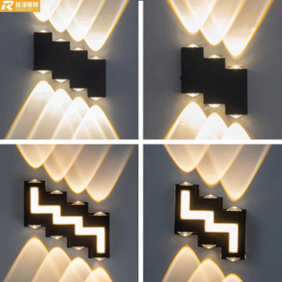 Outdoor wall lamp waterproof led minimalist outdoor lighting up and down luminous courtyard garden villa wall double head wall lamp