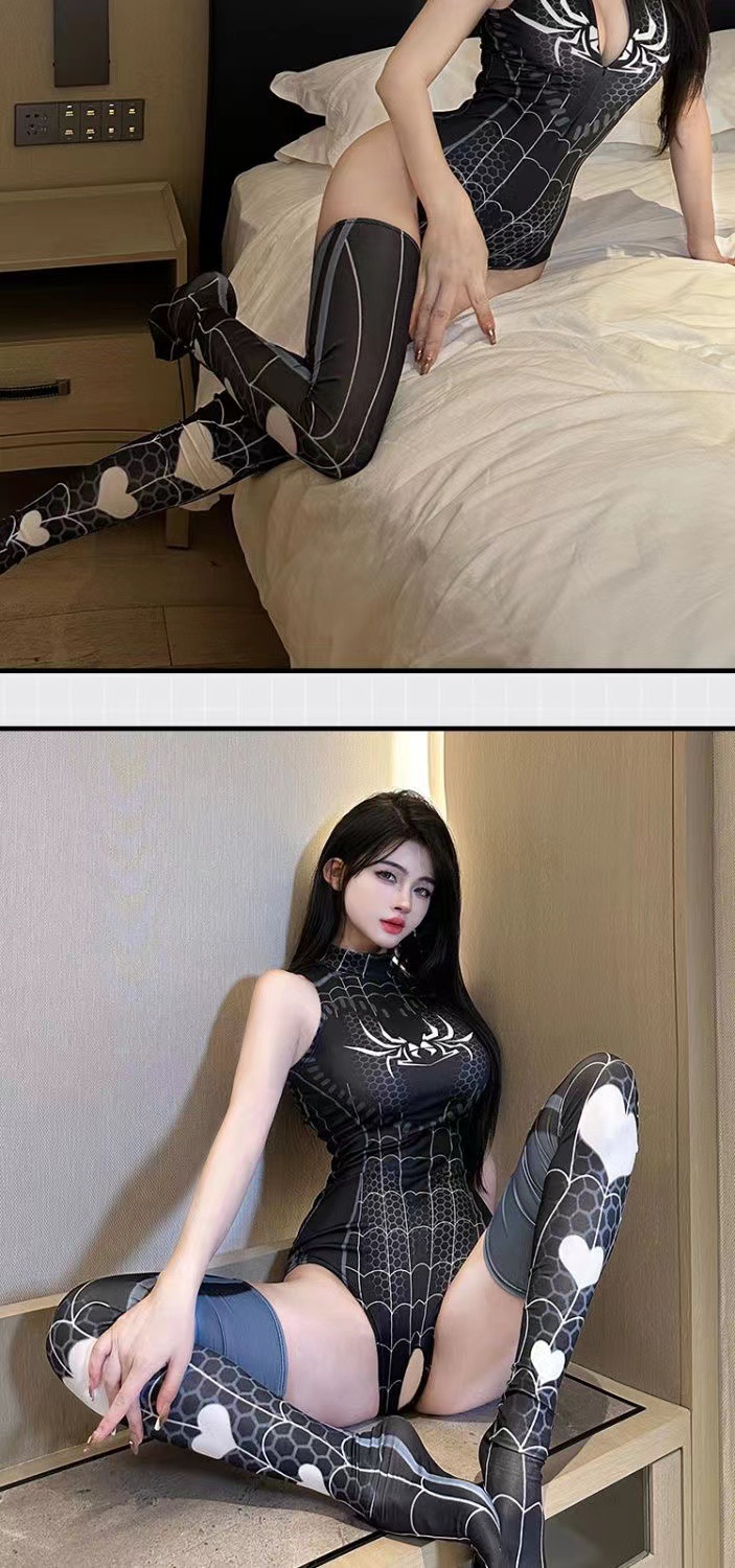 Spider-Man Role Play Bodysuit with Open Ends and Matching Socks — detail image 8