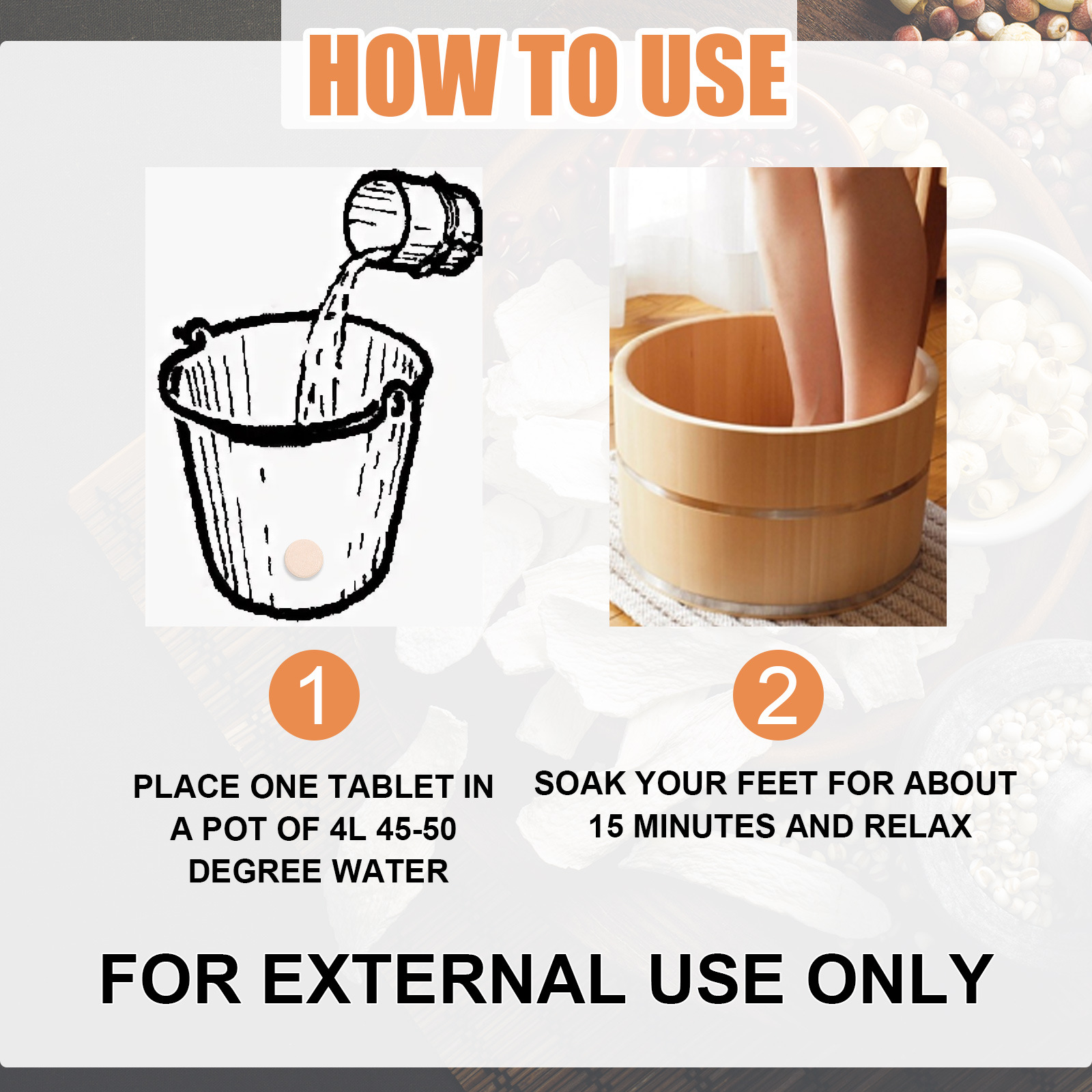 Eelhoe Bath Old Ginger Tabletten zum Vertreiben von Kälte und Entfernen von Feuchtigkeit, Reparatur grauer Nägel, Einweichtabletten, Fußpflege_voghion.com