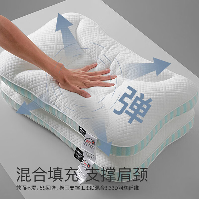 Almohada para dormir profundo, almohada para el cuello, un par de piezas especiales para dormir para adultos, no colapsar, almohada para una sola persona para dormir de lado, almohada para todo el cabezal
