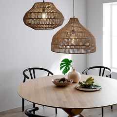 Japanese-style restaurant pendant light creative personalized wicker dining table lamp minimalist dining inn living room rattan engineering lighting fixtures