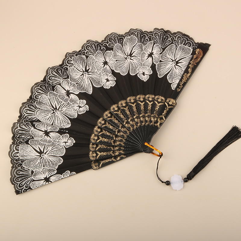 Abanico Plegable de Encaje de Plástico, Estampado, para Danza image 41