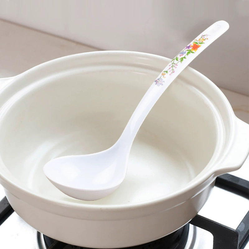 Cute plastic ceramic tableware for home use, Japanese long spoon