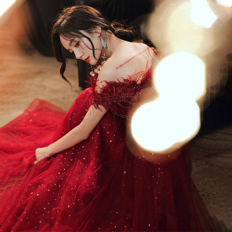 Vestido de novia rojo para la novia, nuevo estilo 2026, vestido de compromiso, vestido de fiesta, elegante vestido largo de verano. image 2