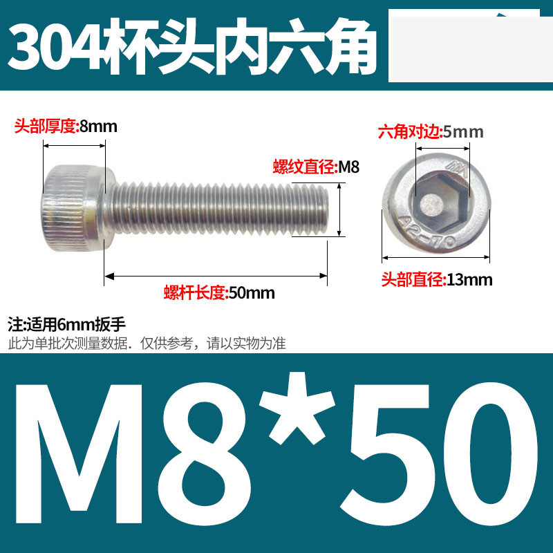 304ステンレス鋼六角穴付きネジカップヘッドDIN912円筒頭精密M1.4M1.6M2M2.5M3M4M5