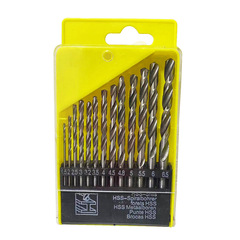 HSS straight handle twist drill 13pc electric drill bit silver 13-piece set 1.5-6.5mm drill flower