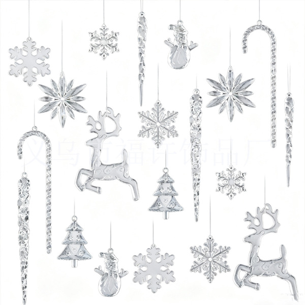 New 40pcs transparent Christmas pendant combination snowflake ice…