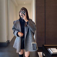 巨洋气！ 斗篷双面呢大衣宽松连帽短款外套女2025秋冬新款G110211