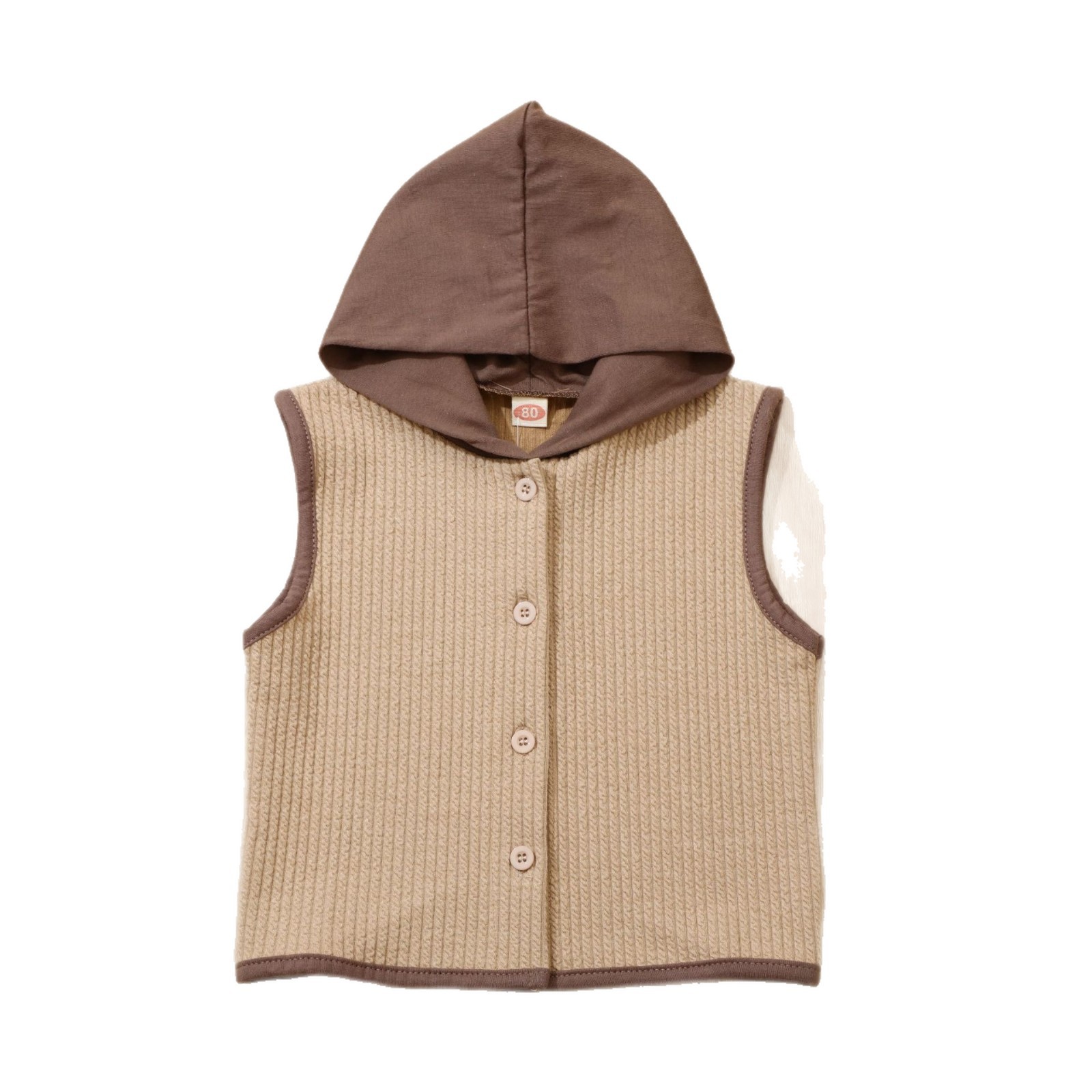 Chaleco estilo japonés ~ moda cuello redondo bebé chaleco primavera y otoño ropa exterior estilo coreano bebé chaleco con capucha chaleco moda