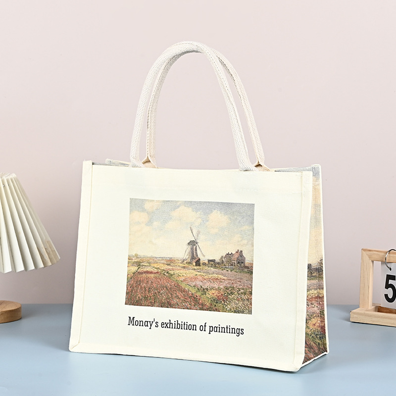 国风帆布袋定制毕业季定制logo帆布包时尚外出托特包大容量手提袋