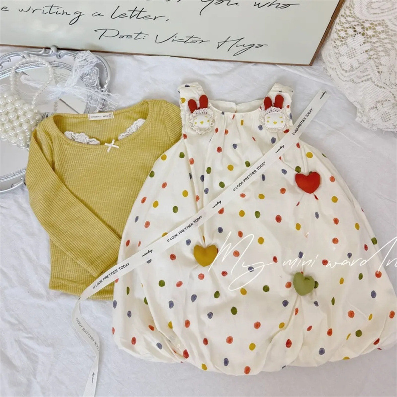 Vestido de siete niñas con limón salado, tesoro femenino de verano, estilo extranjero, lindo conejo tridimensional, amor, capullo, vestido de princesa, falda de chaleco