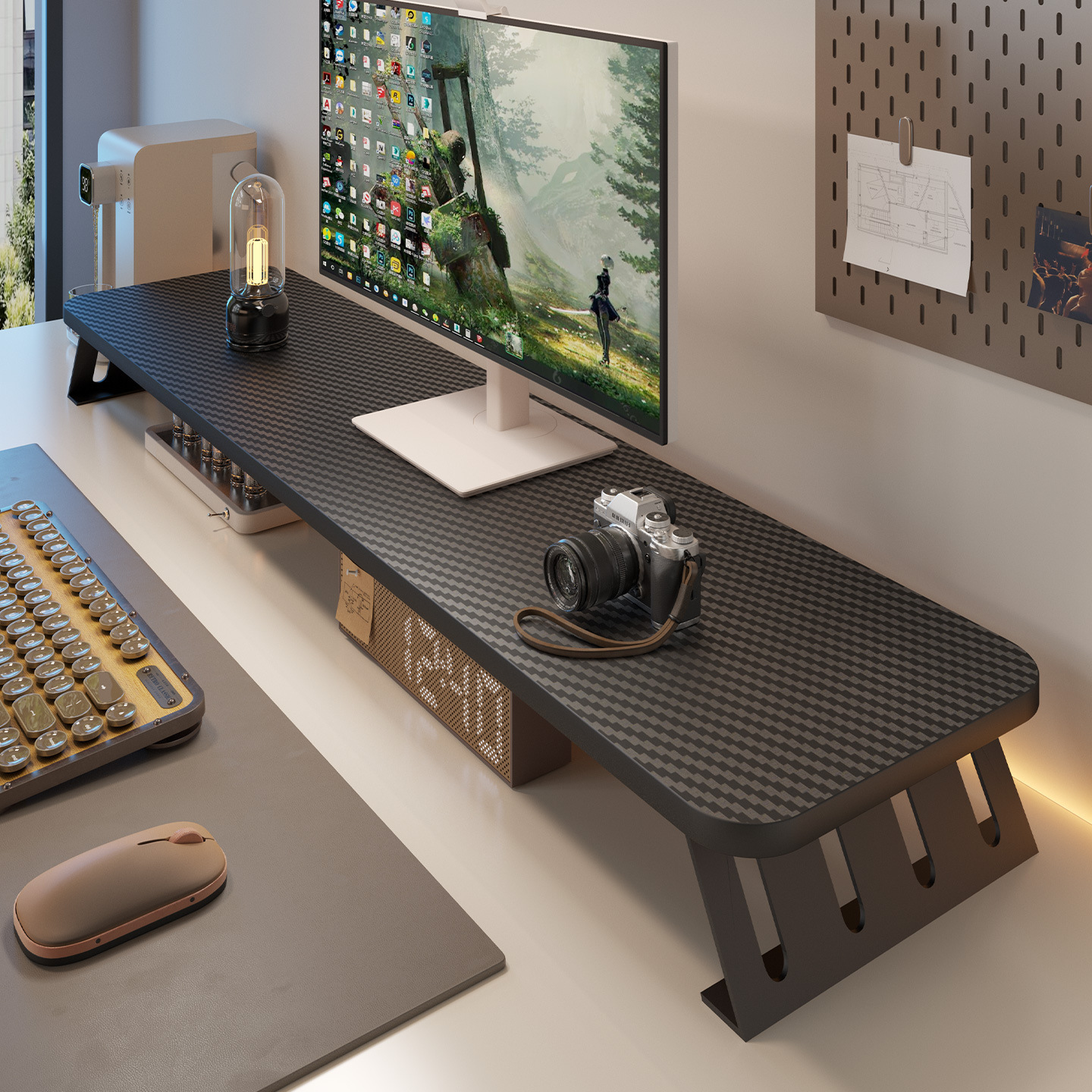 Desktop Computer Elevated Office Desktop Storage Rack Storage Monitor Screen Base Elevated Workstation Bracket