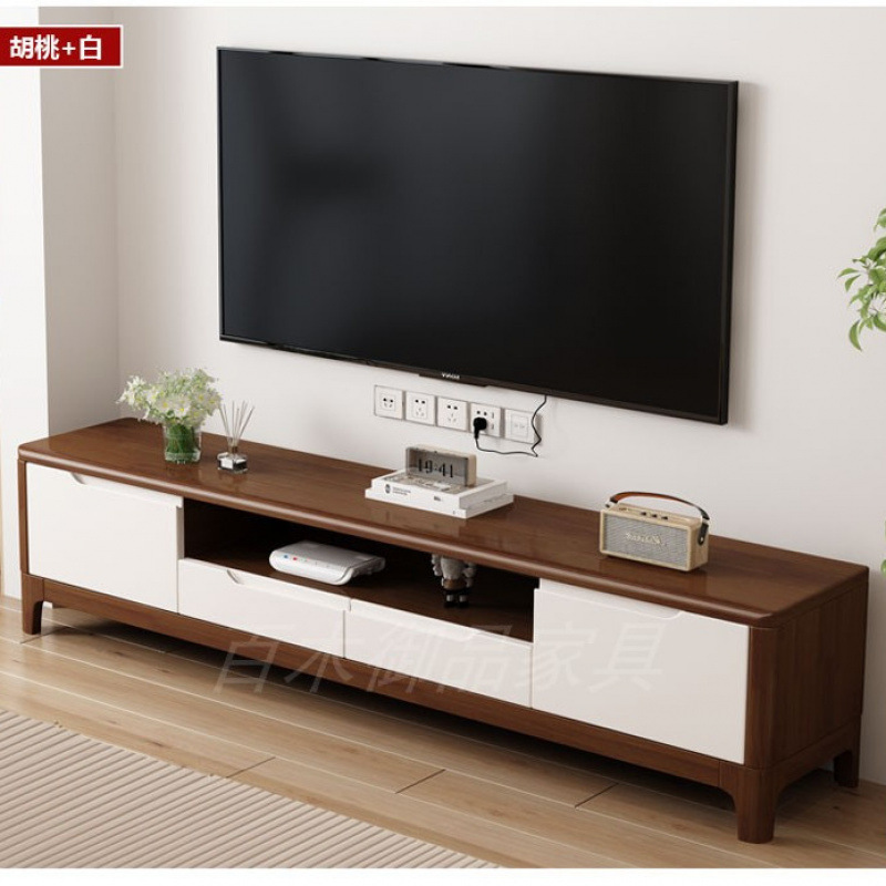新型の全実木テレビの棚の風の狭い客間の家庭用の簡単な着地の中国式の組み合わせの色の速売通|undefined