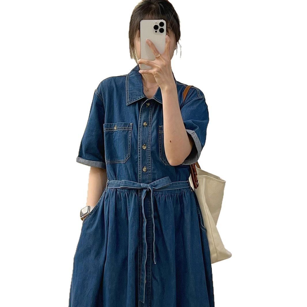 Summer long denim dress