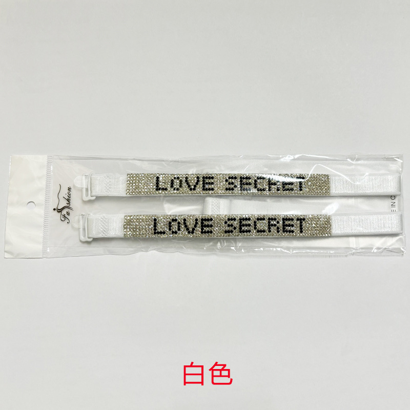 LOVSE SECRET款带钻肩带-白色 / 宽1.5cm长38cm