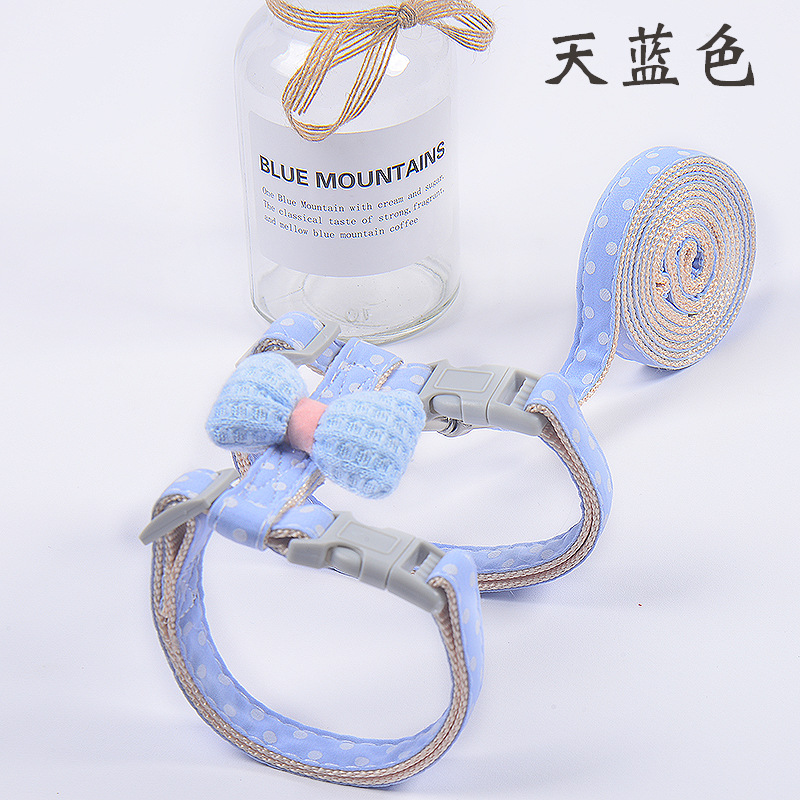 Cuerda de tracción para gatos para evitar que se libere, lazo de lunares de verano, correa para el pecho en forma de trabajo para gatos, correa para caminar para gatos