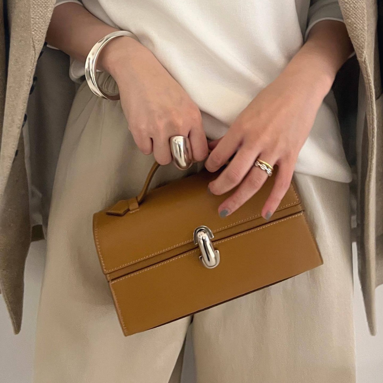 Save French Niche Luxury Women's Bag Suede Matte Flap Small Square Bag Genuine Leather Handbag Vintage - Thumbnail 4