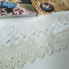 6.5CM棉布刺绣蕾丝花边辅料裙子下摆袖口棉布lo伞手工diy材料批发