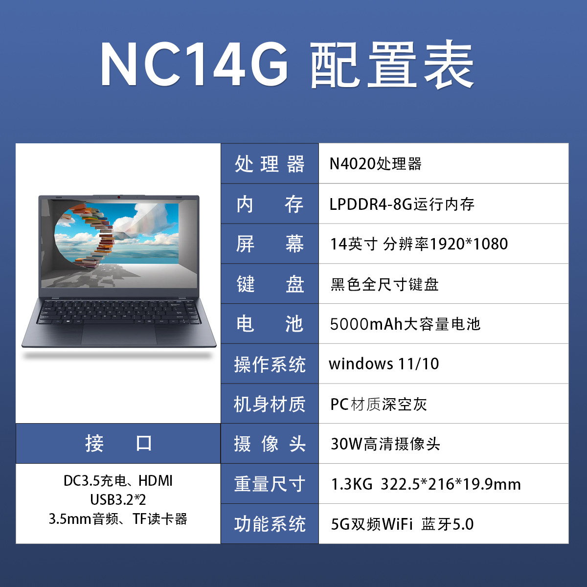 Nuevas computadoras portátiles transfronterizas N4000 de 14 pulgadas portátiles de oficina de negocios portátiles ligeros