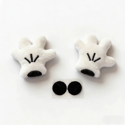 Meituan Hungry Helmet Decoration Doll Mickey Mouse Ears Butt Decoration Cute Doll Motorcycle Helmet Decoration (Dəbilqə (Kaska) aksesuarları) - mickey-mouse-2-pieces-white-gloves