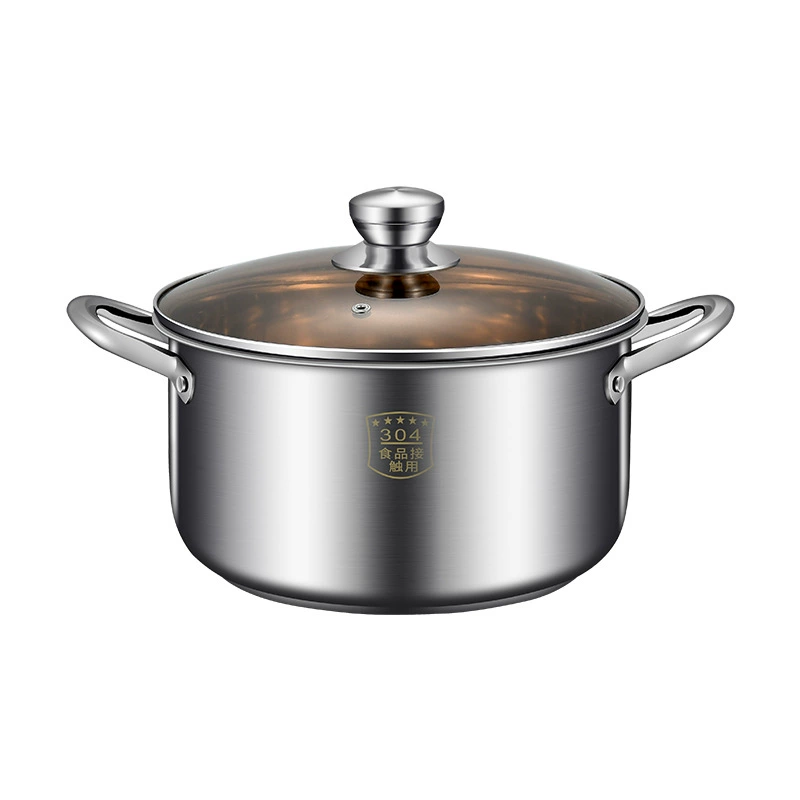 Кастрюля-Soup Pot из нержавеющей стали 304 с утолщённым дном, двойные ручки, совместима с индукцией и газом для кипячения