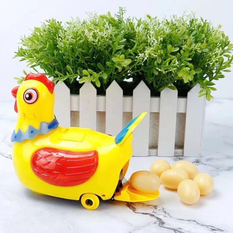 Electric laying hen that walks and lays eggs, children's intelligent toy with electric universal joint, night market stall, supermarket