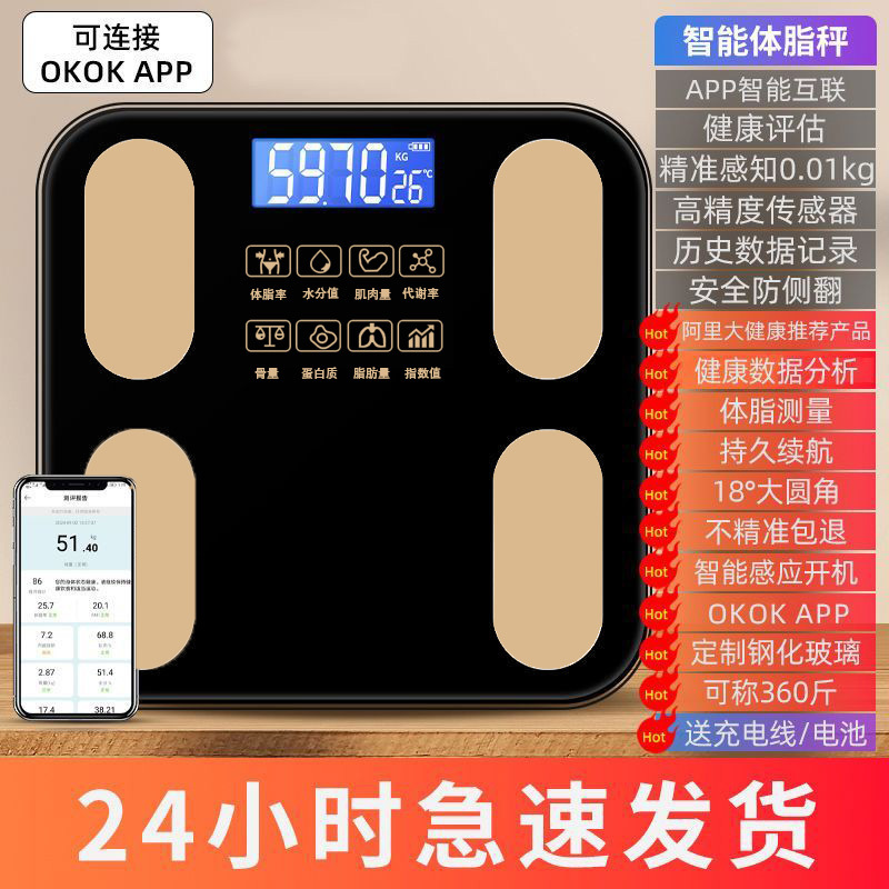 Black shining gold [bluetooth body fat scale]