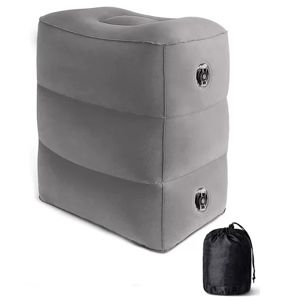 New Inflatable Flocking Foot Mat Aircraft PVC Inflatable Foot Mat Three-layer Inflatable Foot Mat Travel Foot Mat Portable Foot Mat