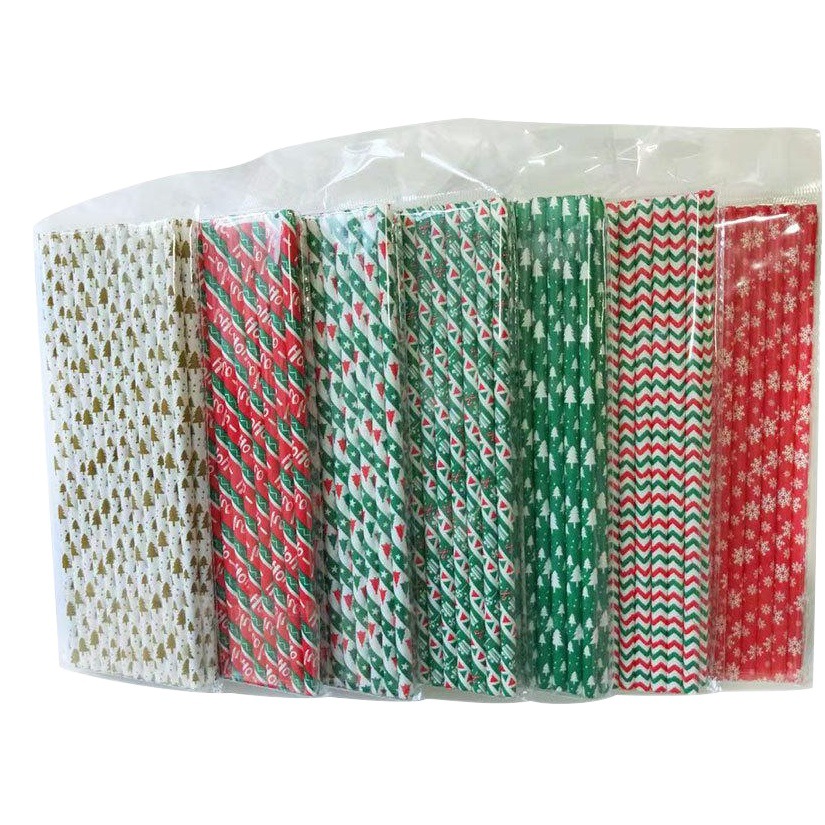 Serie de Navidad papel desechable papel Kraft calidad tubo creativo boda apoyos fiesta banquete papel paja