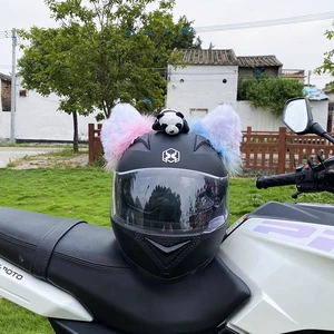 Motorcycle Helmet Decoration Creative Accessories Detachable Cute Cat Ears