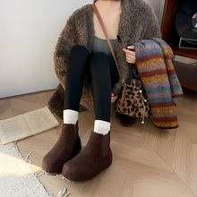 小个子舒适马丁靴子2025秋冬新款平底网红复古加绒短靴女棉靴