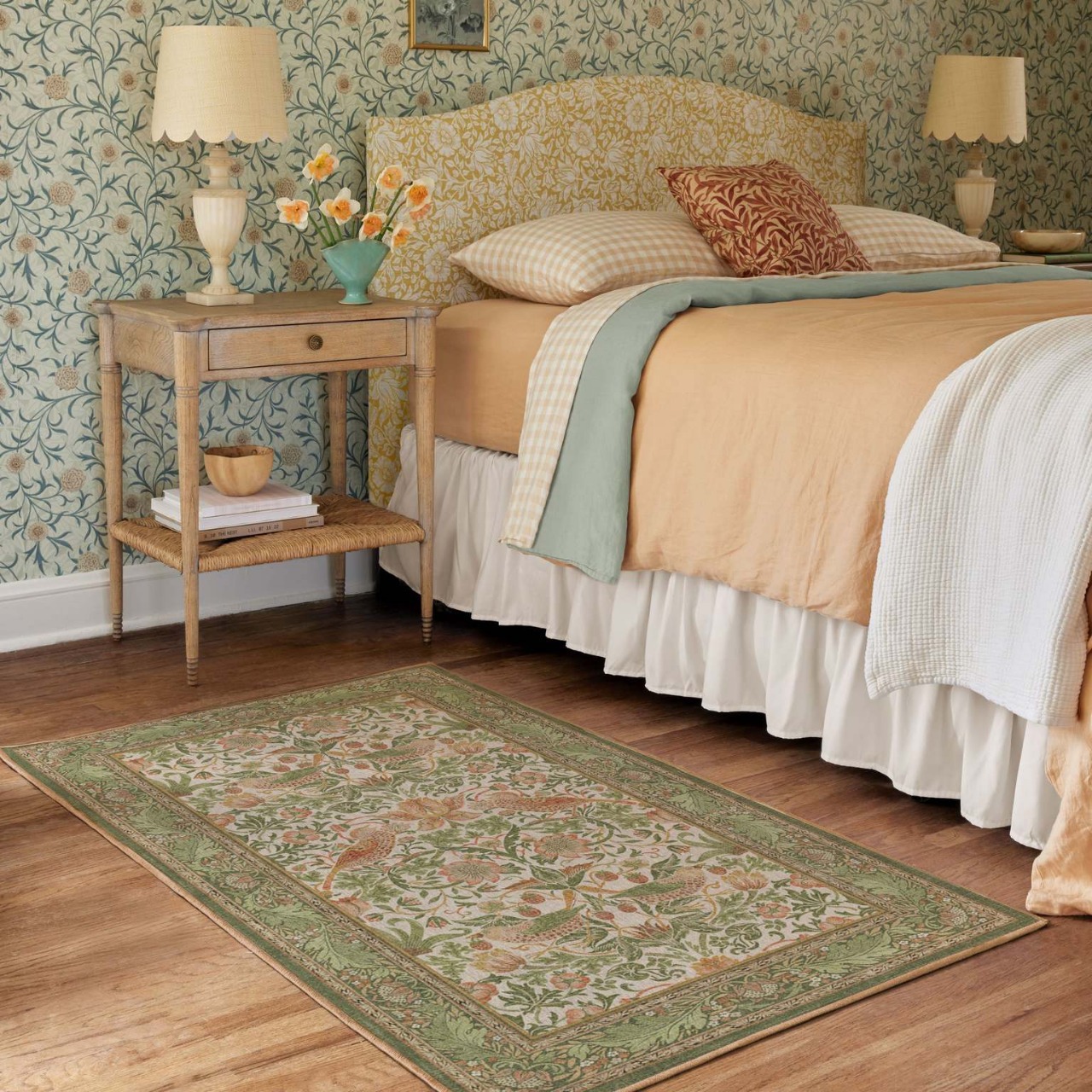 Francés simple alfombra de lana de cristal floral retro sala de estar alfombra de dormitorio sofá puerta de entrada alfombra