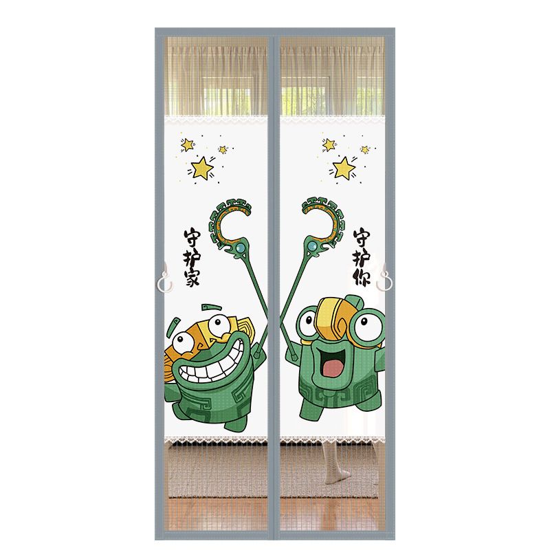 2025 nueva cortina de puerta anti-mosquitos verano hogar completo imán habitación de dormitorio sin perforación privacidad cortina de partición de malla de diamante