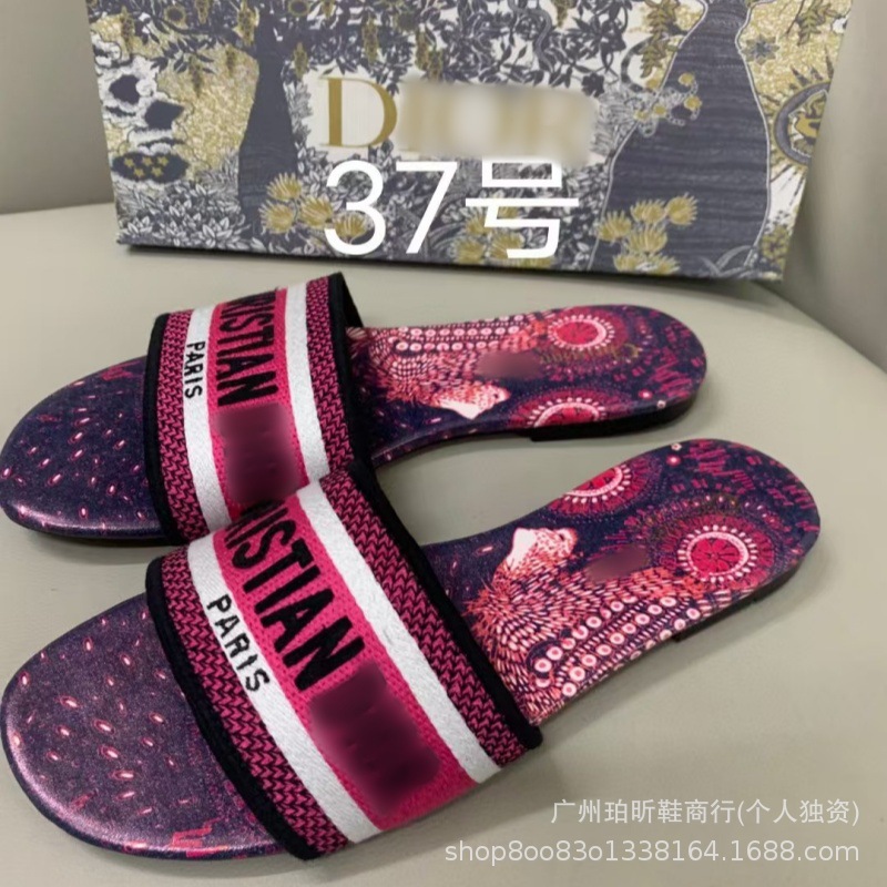 Zapatillas clásicas de alta versión D casa bordadas en una línea Zapatillas de piel de oveja para mujer