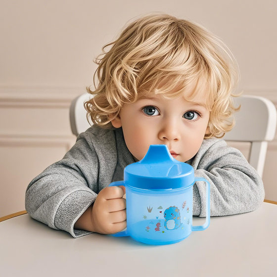 Baby's Duckbill Anti-drip Water Cup with Lid and Handle Children's Drinking Cup Duckbill Cup Drinking Cup Cross-border Exclusive