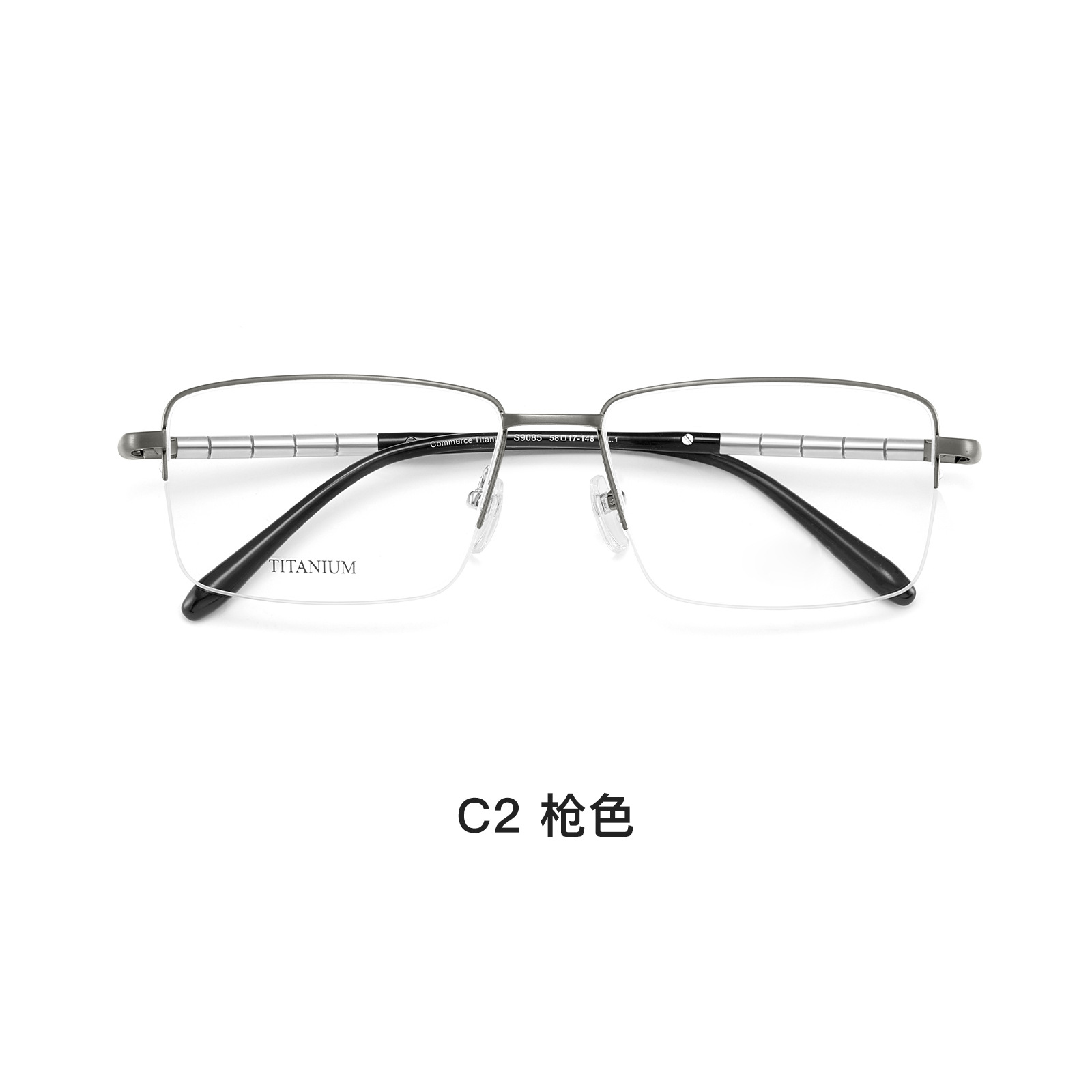 Lujo ligero de lujo de lujo de trabajo hombre puro titanio gafas de marco elástico gafas de titanio anti-deformación se puede asignar grados Danyang lote