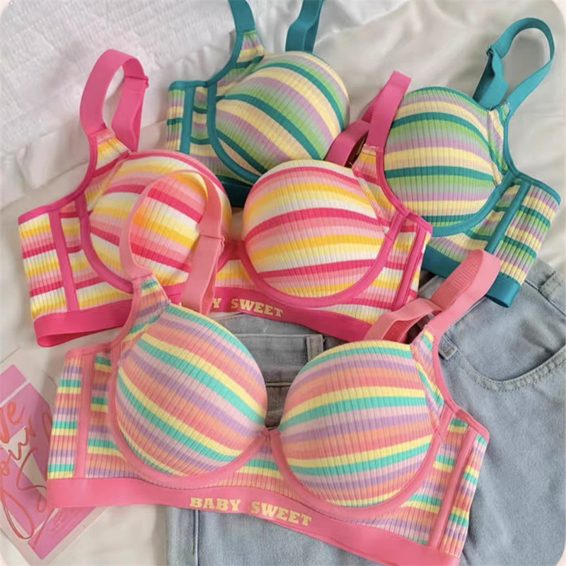 Fashion Japanese Girl Fashion Fan Jutu Beautiful Back Non-rimmed Bra Small Chest Comfortable Upper Bra suit Fashion Japanese Girl Fashion Fan Jutu Beautiful Back Non-rimmed Bra Small Chest Comfortable Upper Bra suit