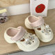 Thick Sole Hole Shoes Women's Outer Wear 2025 New Non-Slip Rhinestone Pearl Beach Shoes Heightened Sandals for Summer Women