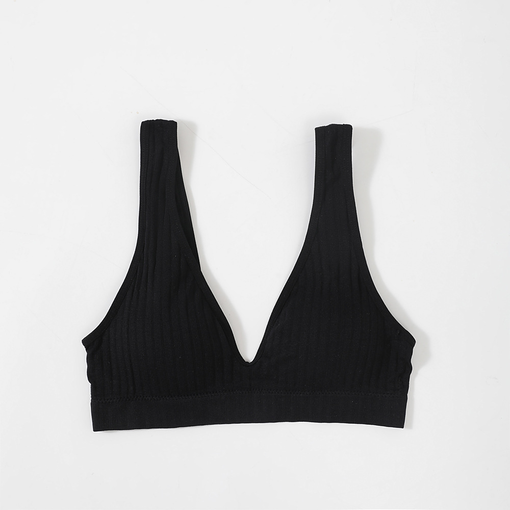 Mujeres sexy deportes yoga envuelto pecho belleza sin costuras espalda ropa interior Estilo francés transfronterizo Deep V Plus tamaño base del sujetador Chaleco