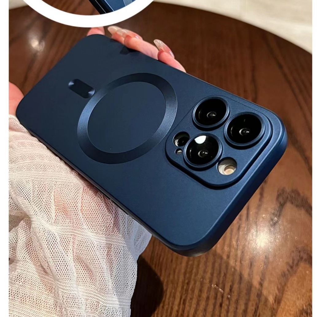 Líquido magnético color sólido adecuado para 14ProMax simple nuevo iPhone12 Apple 13P \ 15 teléfono caso 11 hembra