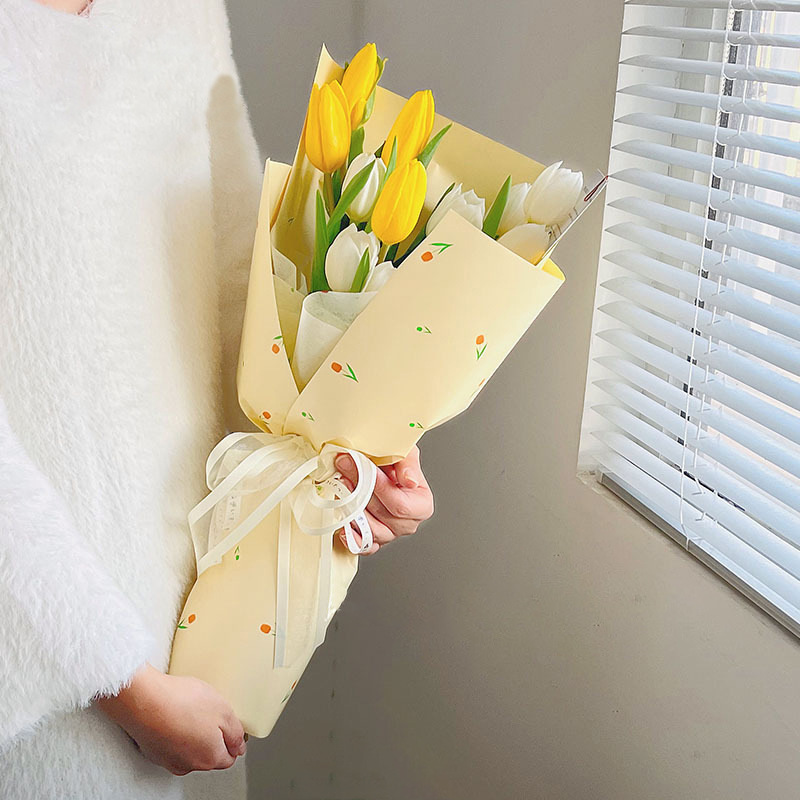 Flores de nuevo producto de papel de embalaje floral de dos colores florista paquete de flores de papel de embalaje de regalos materiales de embalaje