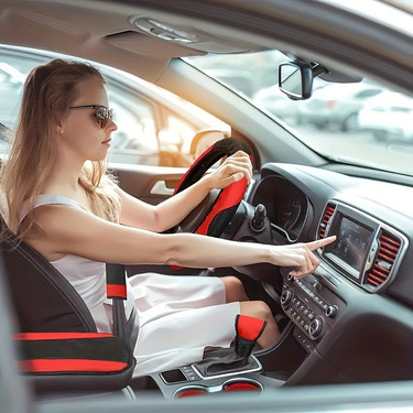 Cross-Border Foreign Trade Specializes in Supplying a 6-Piece Car Interior Set: Steering Wheel Cover, Shoulder Protector, Gear Shift Cover, Handbrake Cover, Armrest Pad
