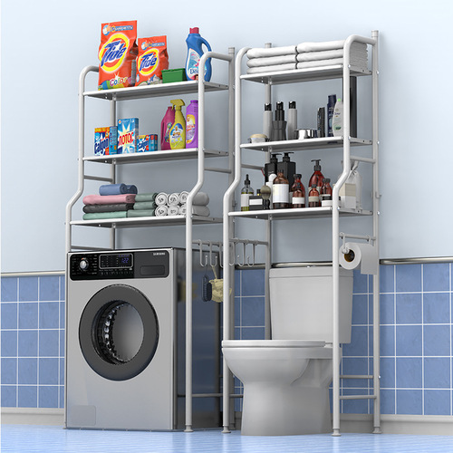 Bathroom toilet shelf wall-mounted standing basin storage rack washing machine toilet seat storage rack
