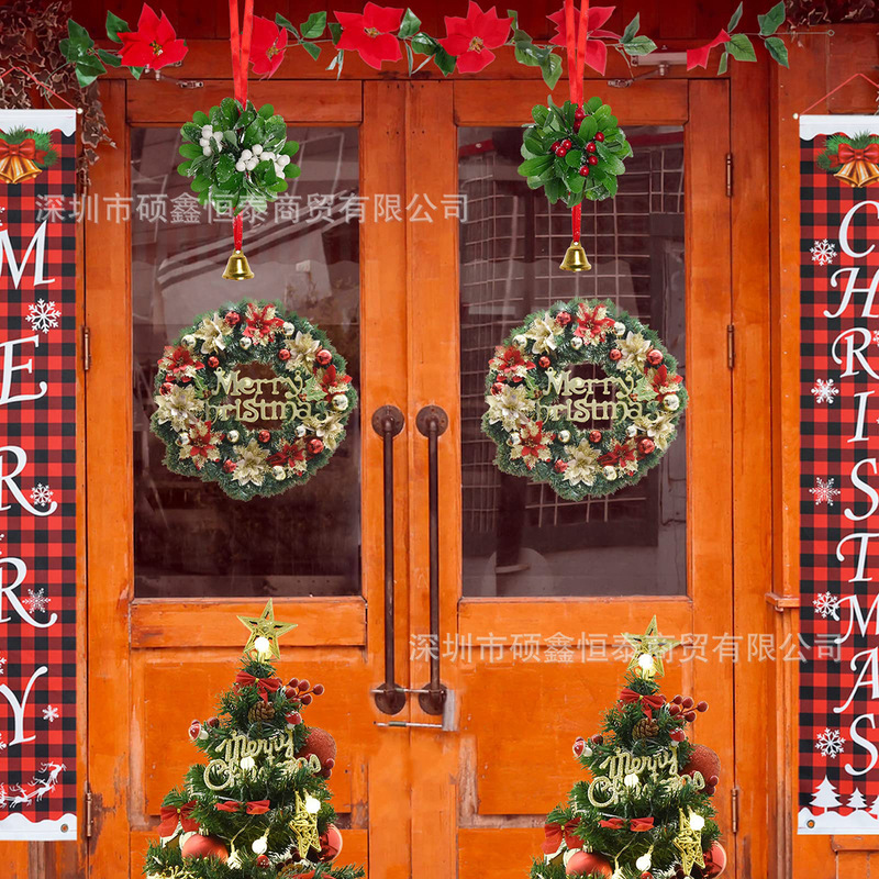 クロスボーダーシミュレーションクリスマスムラーノフラワーボールシミュレーショングリーン植物ホームデコレーションクリスマス装飾ペンダント|undefined