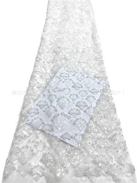 Fabricante nuevo pequeño ventilador de bollo de tela de encaje de alta calidad francesa vestido de boda cena tela de moda