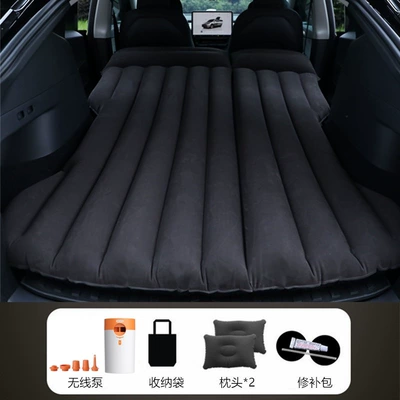 Vehicle-mounted inflatable bed Special Sleeping Mat Car - trunk-specific-black-compatible-with-tesla-model-y-includes-cordless-battery-powered-air-compressor