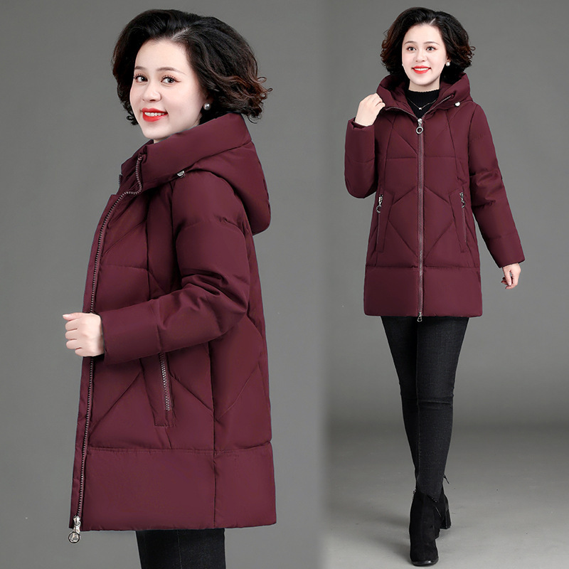 Mother's Cotton Coat for Women 2025 Winter Large Size Mid-Length Hooded Cotton Jacket Coat Women's Cotton Clothing Hooded Cotton Coat Women's Clothing Mother's Cotton Coat for Women 2025 Winter Large Size Mid-Length Hooded Cotton Jacket Coat Women's Cotton Clothing Hooded Cotton Coat Women's Clothing