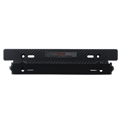 JDM car adjustable rotation angle color carbon fiber pattern modified license plate frame with card slot labeling license plate frame (License plate holder/license plate holder) - black