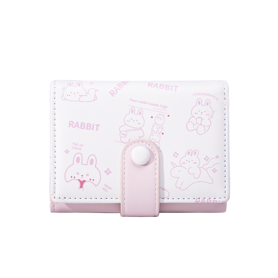 [Animal diario] Pequeña cartera de las mujeres al por mayor PU corto tríptico multi-Tarjeta Monedero